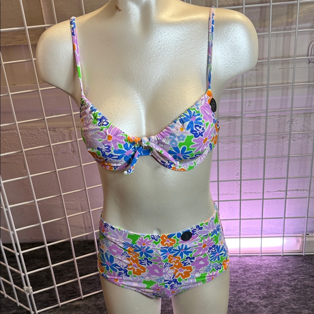 Floral Print Women's Bikini Set SZ S